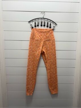 TAVI Orange Floral High-Waist Leggings